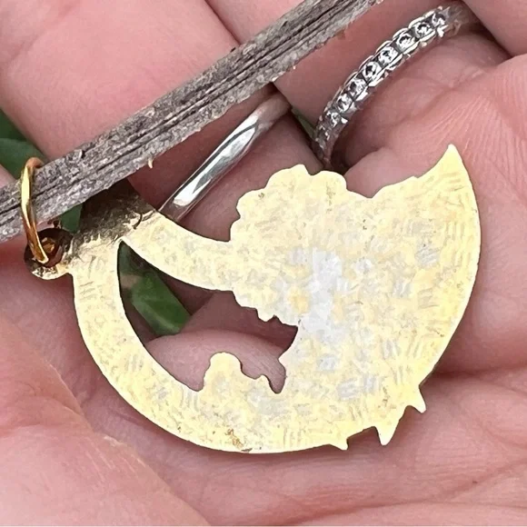 Vintage Cloisonné Moon & Floral Enamel Pendant / Charm – Enamel on Metal - Picture 3 of 3